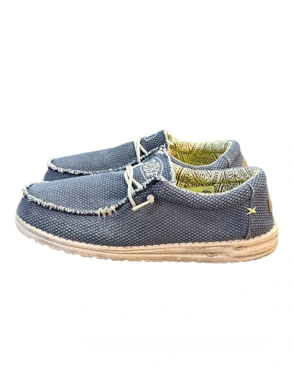 HEY DUDE Wally Braided Loafers Blue Night Men’s Size 10 - Picture 3 of 8